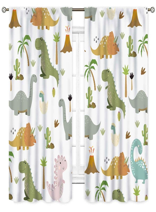 TKUYO Dinosaur Curtains for Boys Room, Cartoon Dino Cute Safari Animal Printed Baby Kids Room Decor Blackout Window Drapes Treatments for Children Nursery Bedroom Living Room 2 Panel Sets, 42"x45" Inch - Image 2